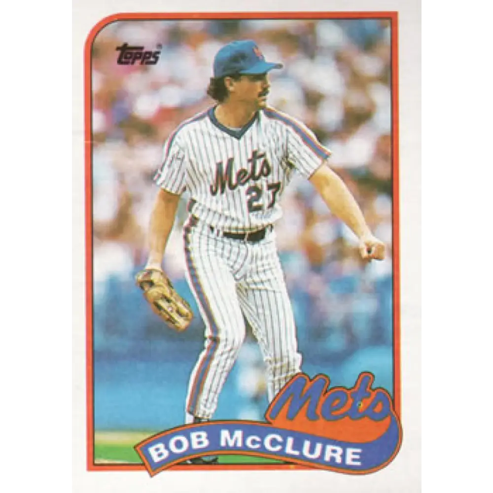 1989 Topps #182 Bob McClure NM-MT New York Mets Baseball Card Image 1