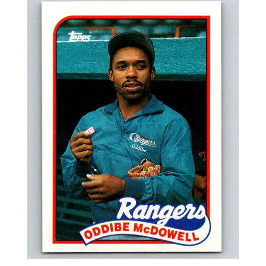 1989 Topps #183 Oddibe McDowell NM-MT Texas Rangers Baseball Card Image 1