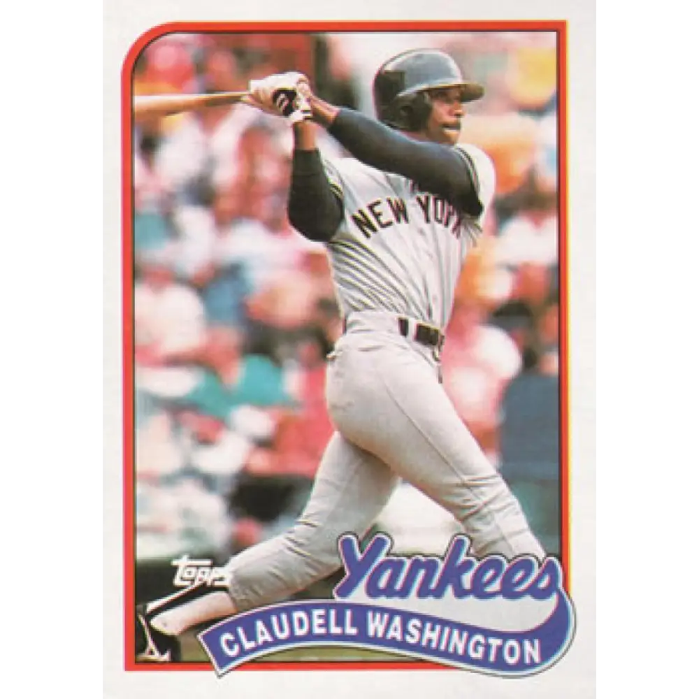 1989 Topps #185 Claudell Washington NM-MT New York Yankees Baseball Card Image 1