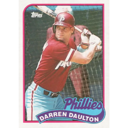 1989 Topps #187 Darren Daulton NM-MT Philadelphia Phillies Baseball Card Image 1