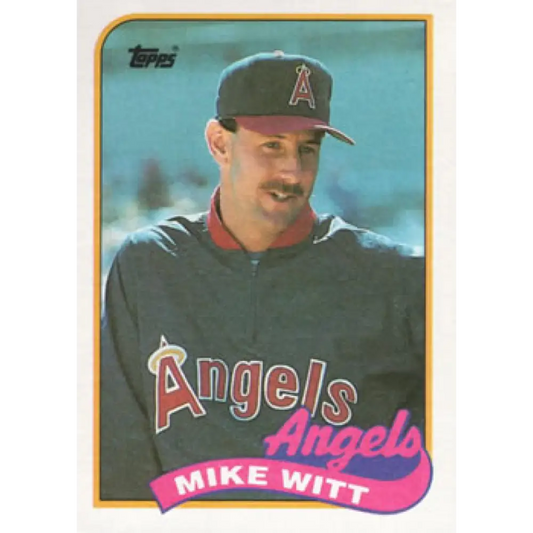1989 Topps #190 Mike Witt NM-MT California Angels Baseball Card Image 1