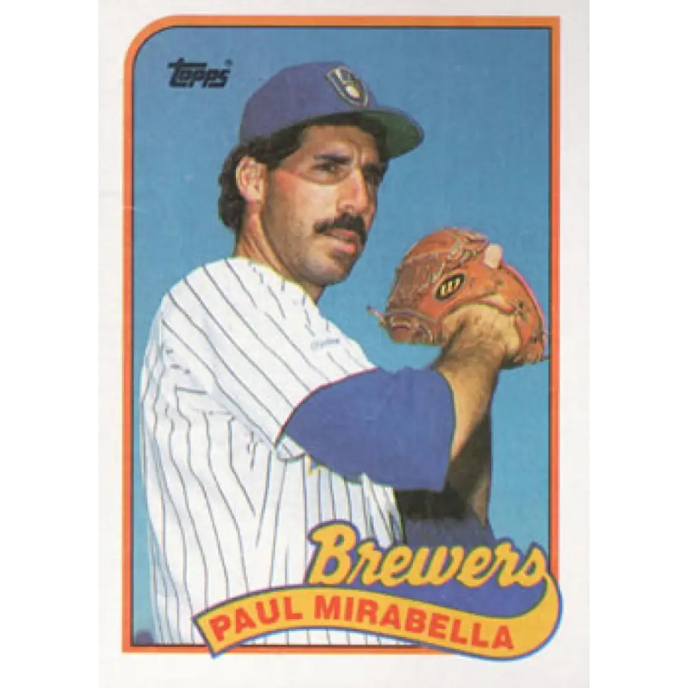 1989 Topps #192 Paul Mirabella NM-MT Milwaukee Brewers Baseball Card Image 1