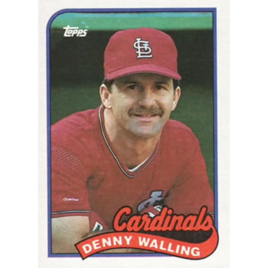 1989 Topps #196 Denny Walling NM-MT St. Louis Cardinals Baseball Card Image 1
