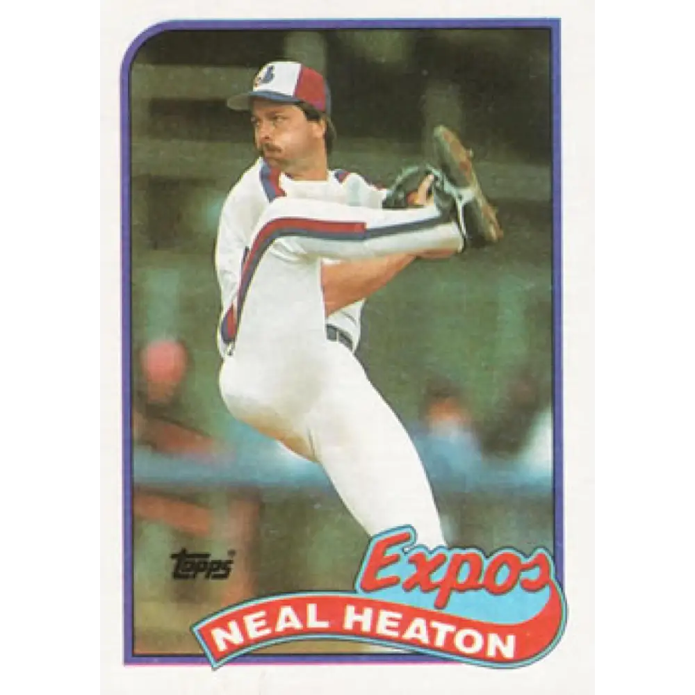 1989 Topps #197 Neal Heaton NM-MT Montreal Expos Baseball Card Image 1