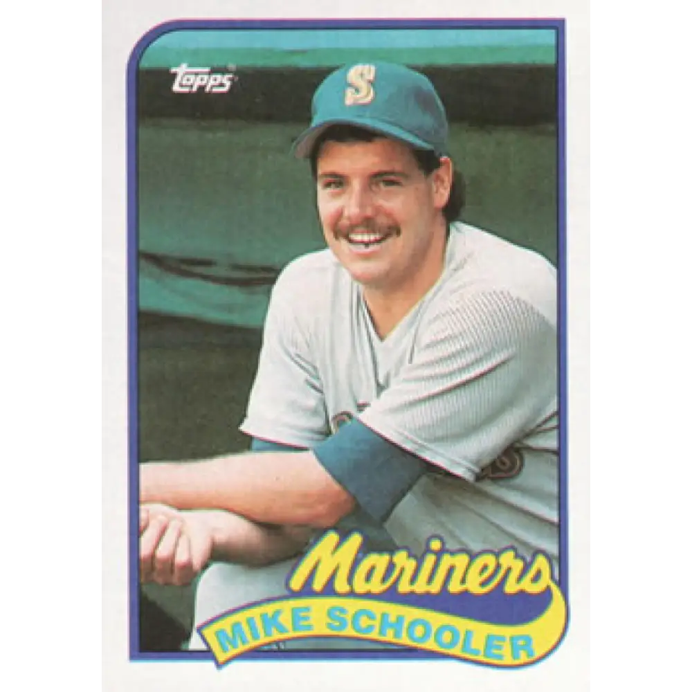 1989 Topps #199 Mike Schooler NM-MT RC Rookie Seattle Mariners Baseball Card Image 1