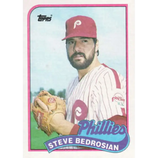 1989 Topps #20 Steve Bedrosian NM-MT Philadelphia Phillies Baseball Card Image 1