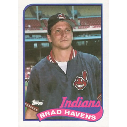 1989 Topps #204 Brad Havens NM-MT Cleveland Indians Baseball Card Image 1