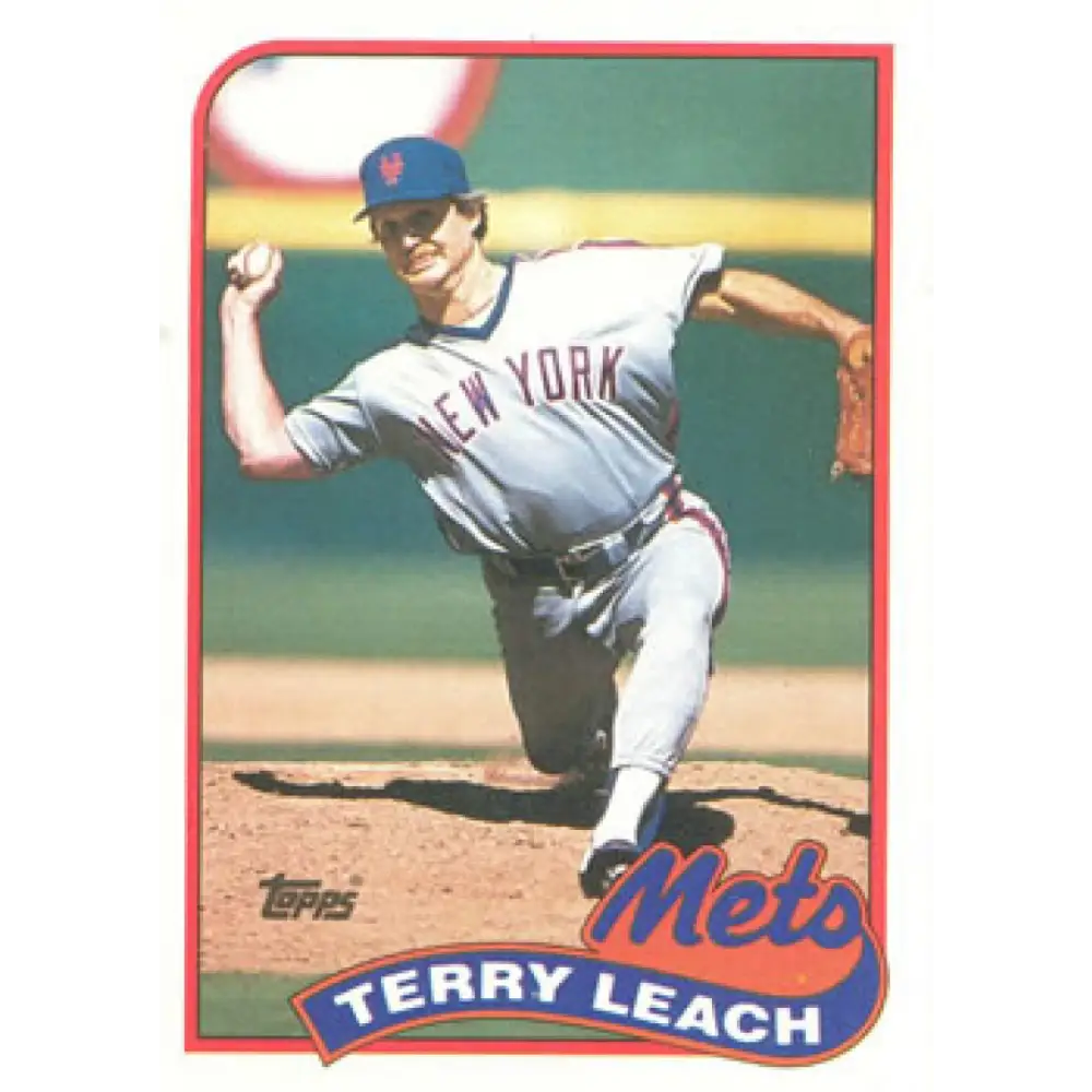 1989 Topps #207 Terry Leach NM-MT New York Mets Baseball Card Image 1