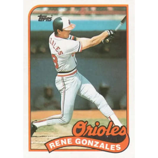 1989 Topps #213 Rene Gonzales NM-MT Baltimore Orioles Baseball Card Image 1