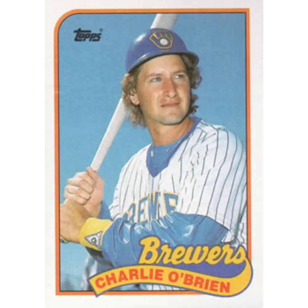 1989 Topps #214 Charlie O'Brien NM-MT Milwaukee Brewers Baseball Card Image 1