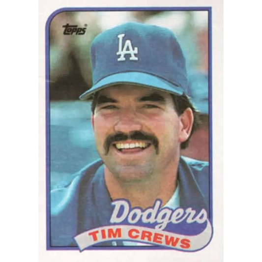 1989 Topps #22 Tim Crews NM-MT Los Angeles Dodgers Baseball Card Image 1