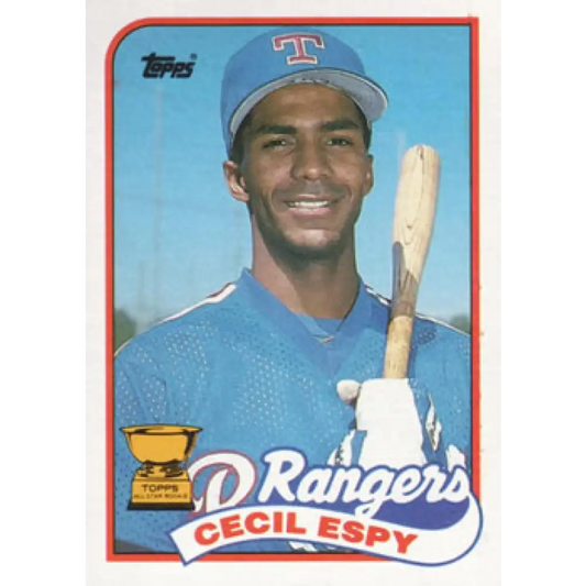 1989 Topps #221 Cecil Espy NM-MT Texas Rangers Baseball Card Image 1