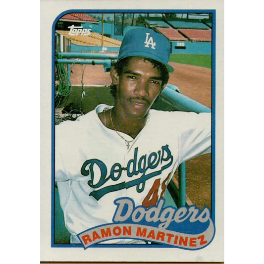 1989 Topps #225 Ramon Martinez NM-MT RC Rookie Los Angeles Dodgers Baseball Card Image 1