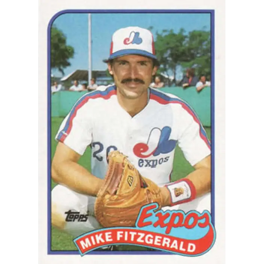 1989 Topps #23 Mike Fitzgerald NM-MT Montreal Expos Baseball Card Image 1
