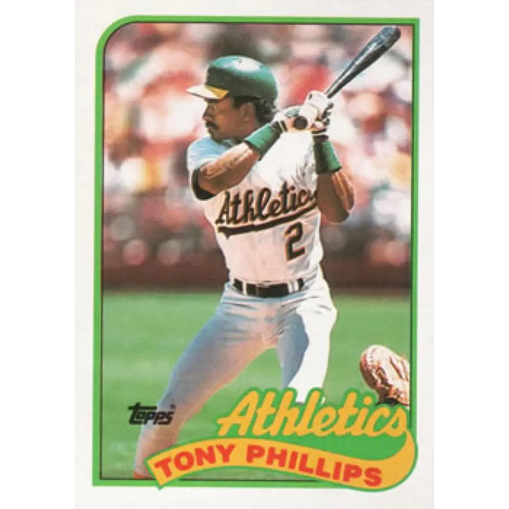 1989 Topps #248 Tony Phillips NM-MT Oakland Athletics Baseball Card Image 1
