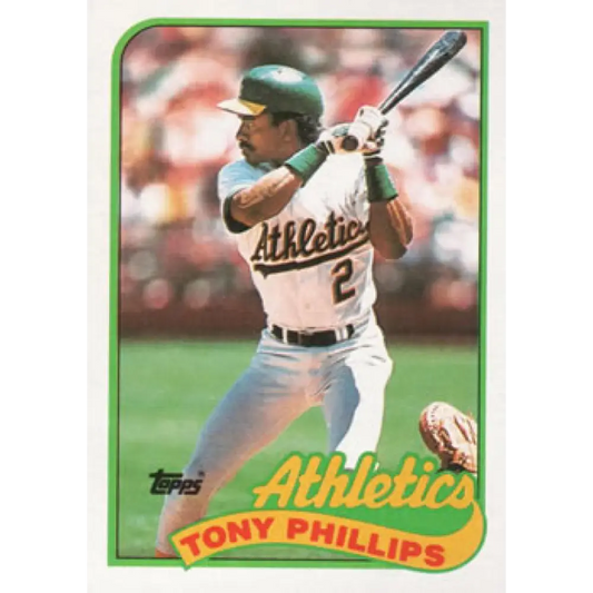 1989 Topps #248 Tony Phillips NM-MT Oakland Athletics Baseball Card Image 1