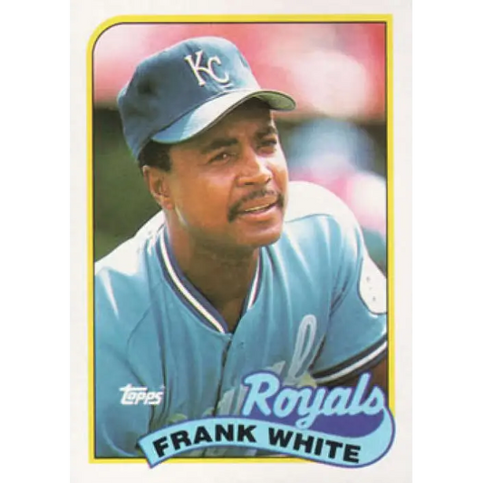 1989 Topps #25 Frank White NM-MT Kansas City Royals Baseball Card Image 1