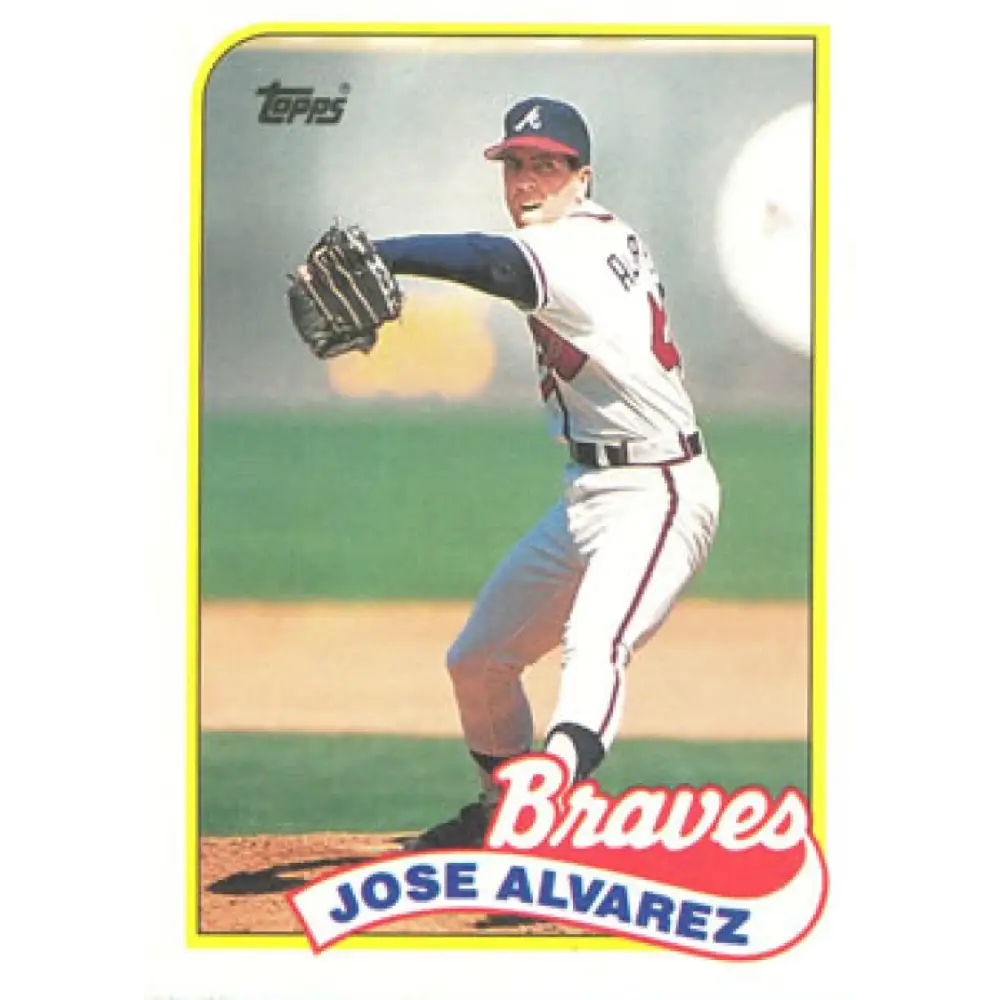 1989 Topps #253 Jose Alvarez NM-MT RC Rookie Atlanta Braves Baseball Card Image 1