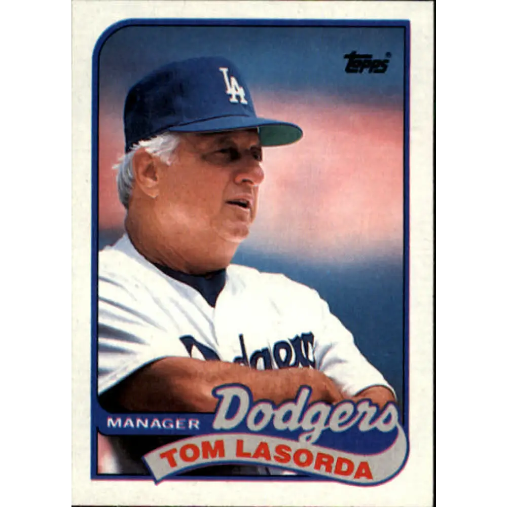 1989 Topps #254 Tom Lasorda MG NM-MT Los Angeles Dodgers Baseball Card Image 1
