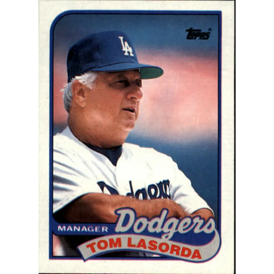 1989 Topps #254 Tom Lasorda MG NM-MT Los Angeles Dodgers Baseball Card Image 1