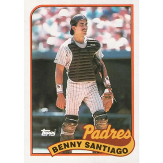 1989 Topps #256 Benito Santiago NM-MT San Diego Padres Baseball Card Image 1