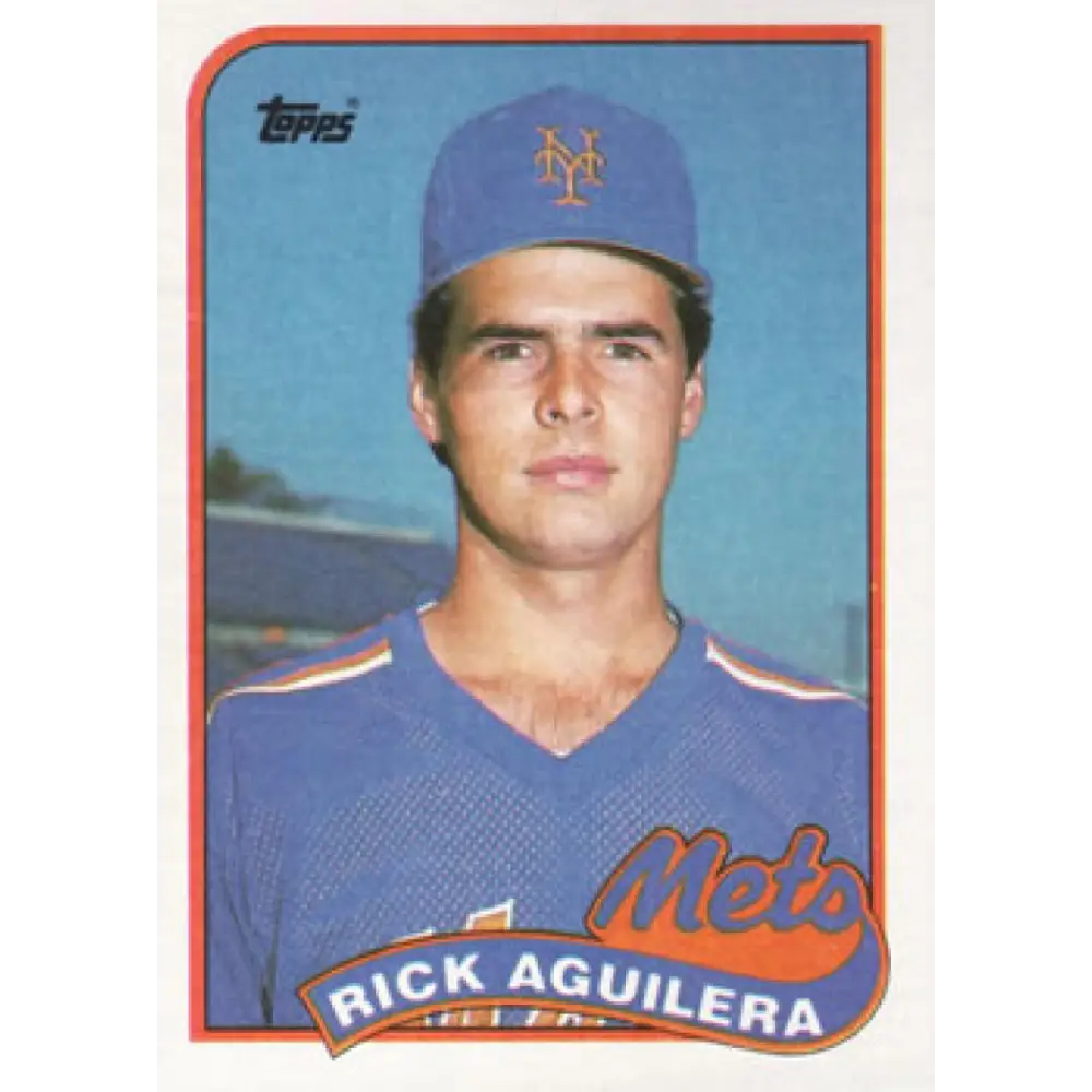 1989 Topps #257 Rick Aguilera NM-MT New York Mets Baseball Card Image 1