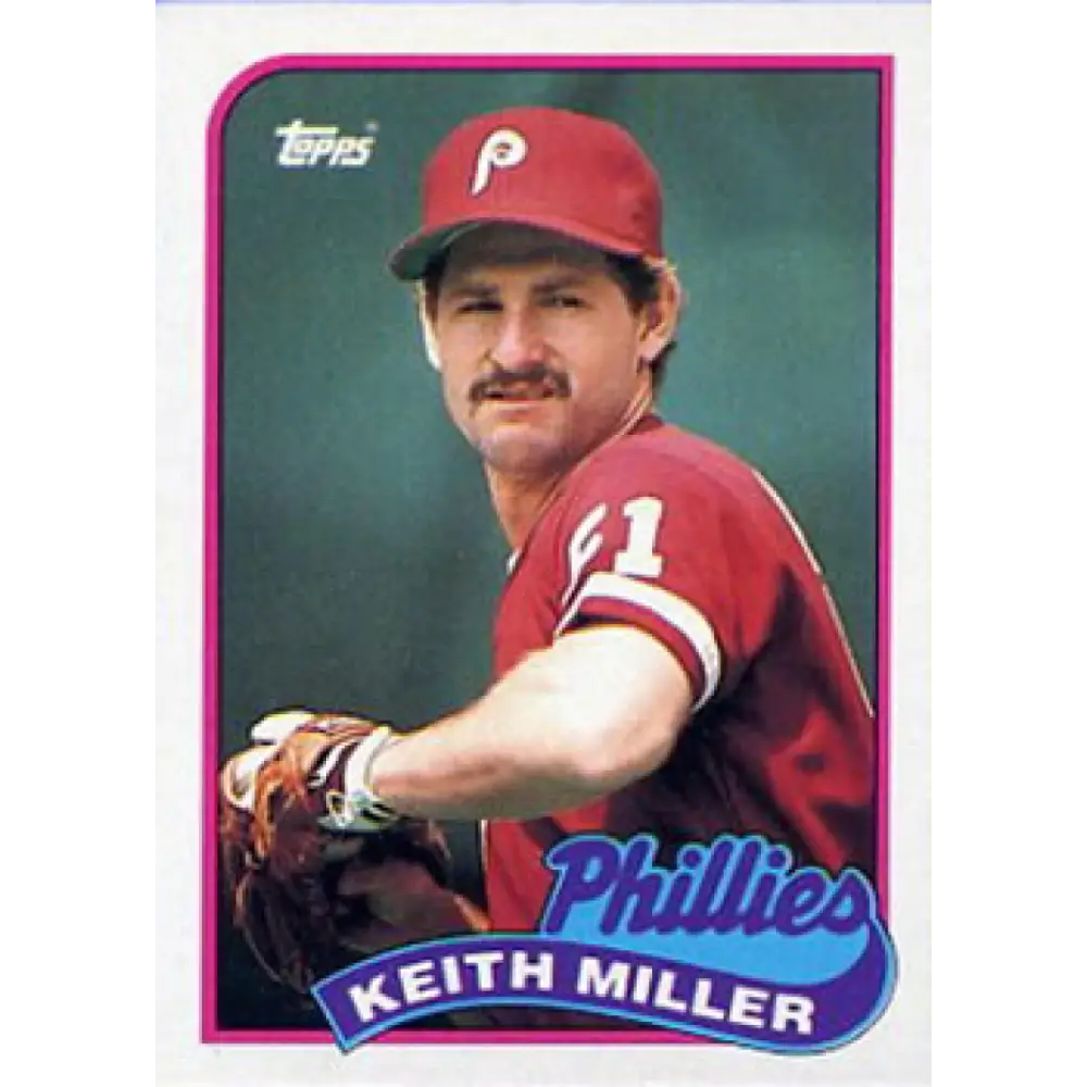 1989 Topps #268 Keith Miller NM-MT RC Rookie Philadelphia Phillies Baseball Card Image 1