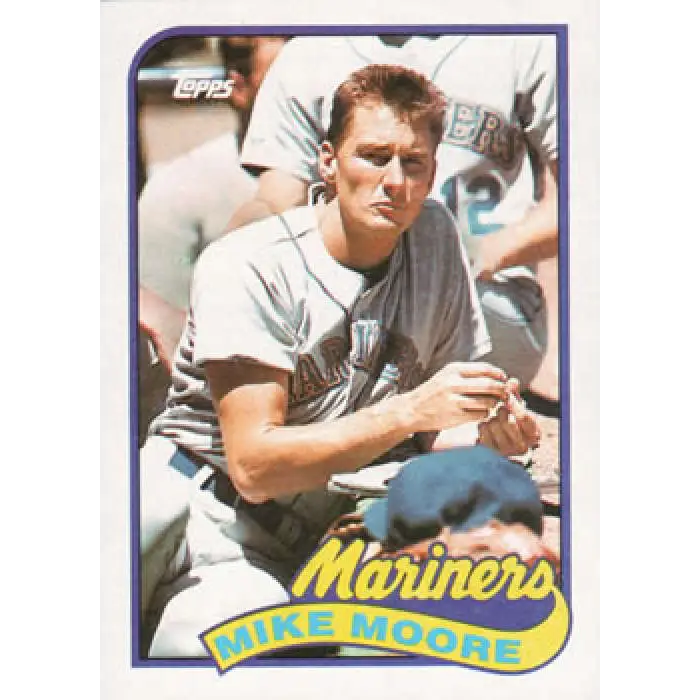 1989 Topps #28 Mike Moore NM-MT Seattle Mariners Baseball Card Image 1