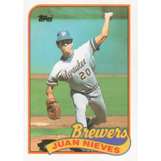 1989 Topps #287 Juan Nieves NM-MT Milwaukee Brewers Baseball Card Image 1