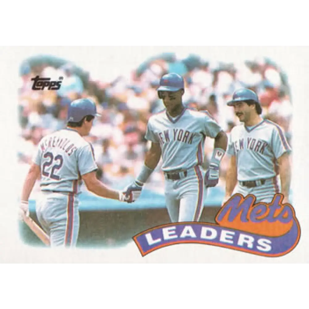 1989 Topps #291 Darryl Strawberry/Kevin McReynolds/Keith Hernandez New York Mets TL NM-MT New York Mets Baseball Card Image 1