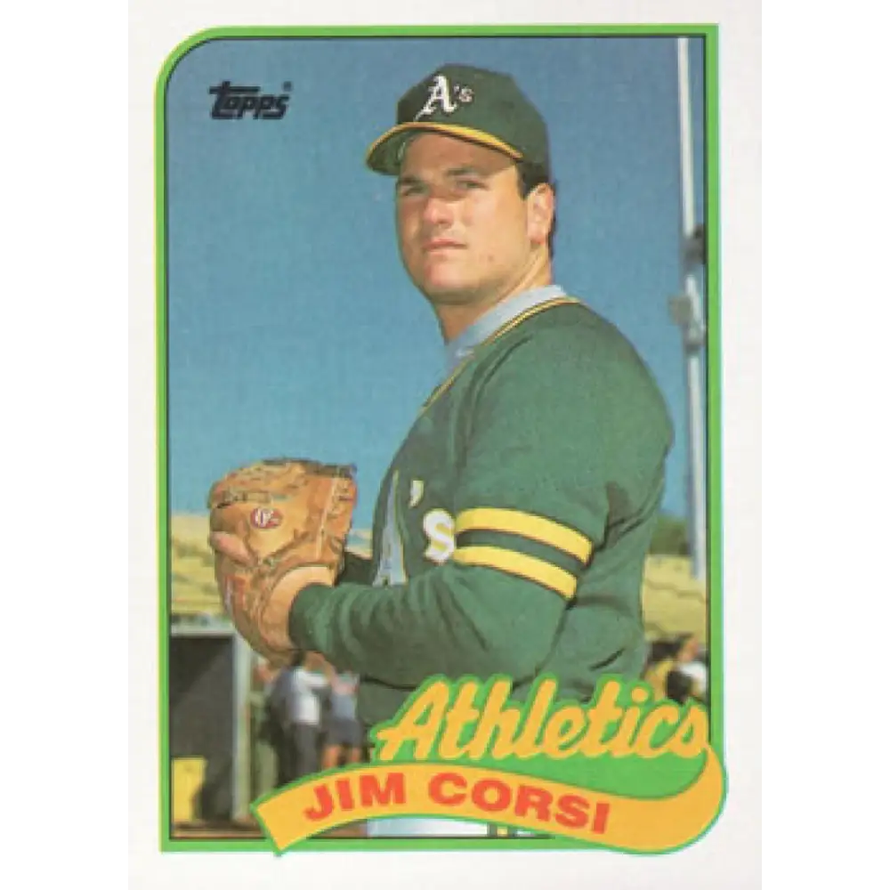 1989 Topps #292 Jim Corsi NM-MT RC Rookie Oakland Athletics Baseball Card Image 1