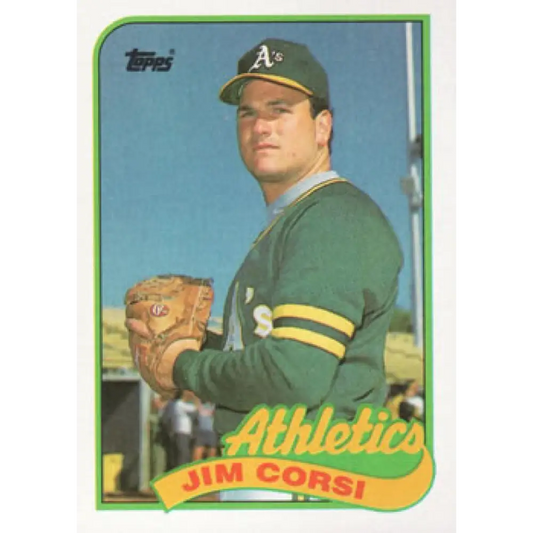 1989 Topps #292 Jim Corsi NM-MT RC Rookie Oakland Athletics Baseball Card Image 1