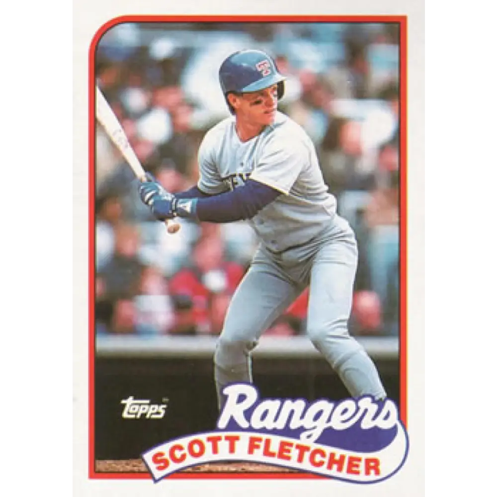 1989 Topps #295 Scott Fletcher NM-MT Texas Rangers Baseball Card Image 1