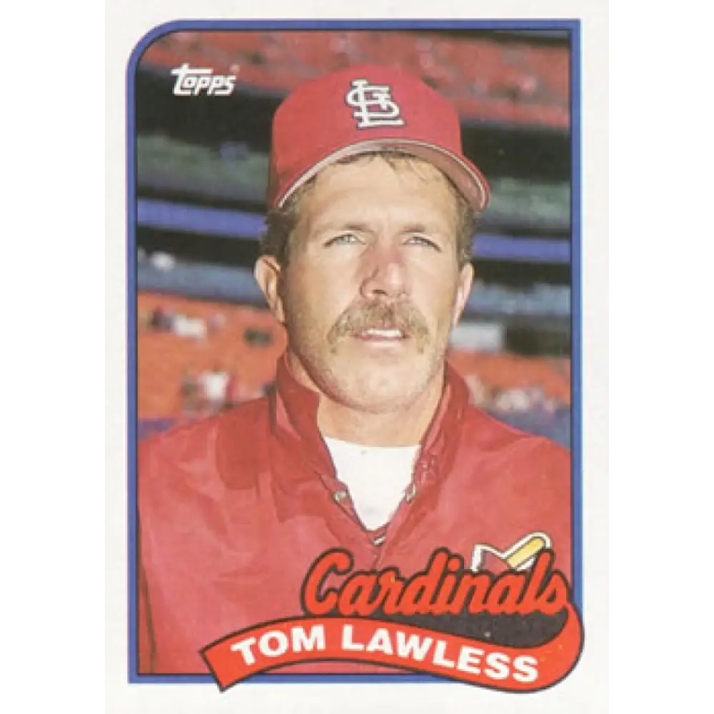 1989 Topps #312 Tom Lawless NM-MT St. Louis Cardinals Baseball Card Image 1