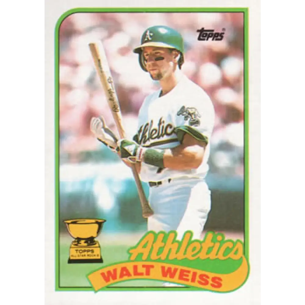1989 Topps #316 Walt Weiss NM-MT Oakland Athletics Baseball Card Image 1