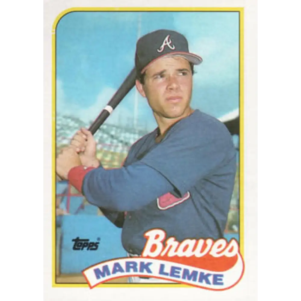 1989 Topps #327 Mark Lemke NM-MT RC Rookie Atlanta Braves Baseball Card Image 1