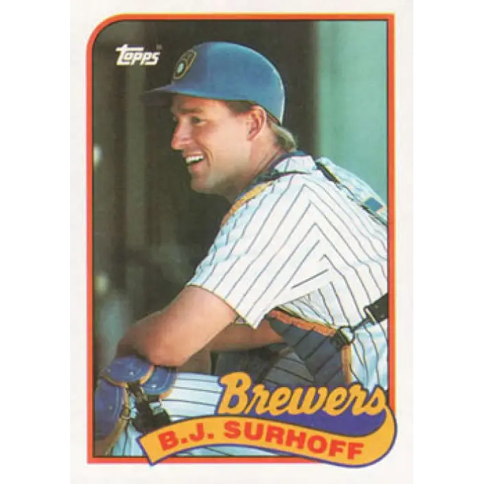 1989 Topps #33 B.J. Surhoff NM-MT Milwaukee Brewers Baseball Card Image 1