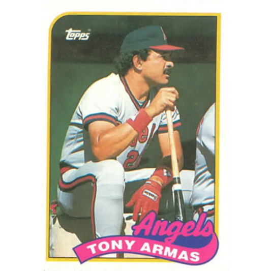 1989 Topps #332 Tony Armas NM-MT California Angels Baseball Card Image 1