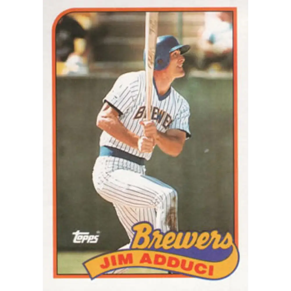 1989 Topps #338 Jim Adduci NM-MT Milwaukee Brewers Baseball Card Image 1