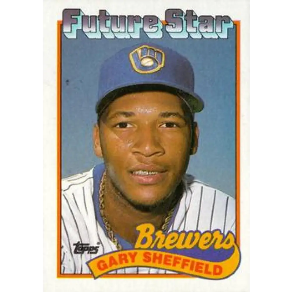 1989 Topps #343 Gary Sheffield FS NM-MT RC Rookie Milwaukee Brewers Baseball Card Image 1