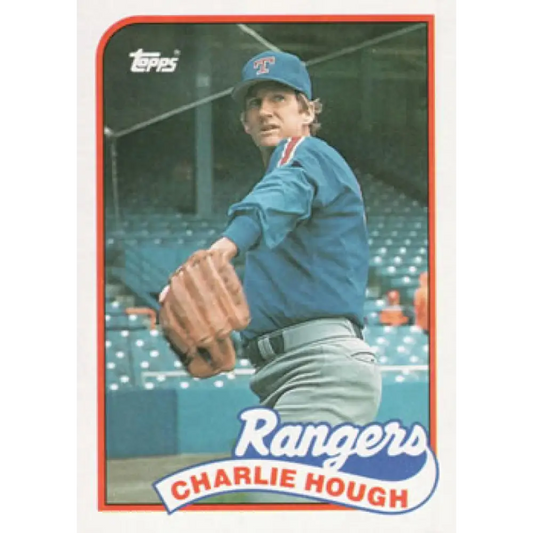 1989 Topps #345 Charlie Hough NM-MT Texas Rangers Baseball Card Image 1