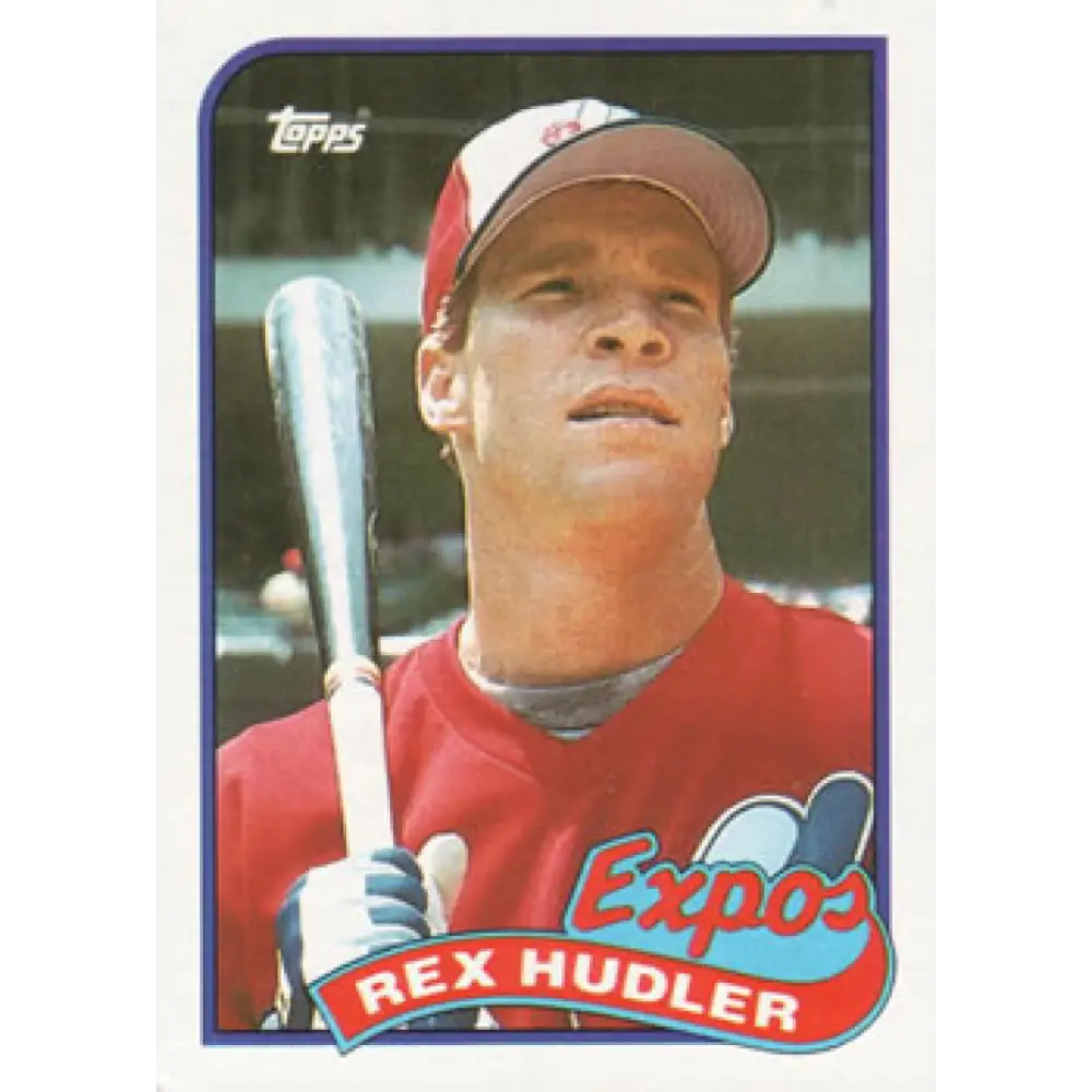 1989 Topps #346 Rex Hudler NM-MT Montreal Expos Baseball Card Image 1
