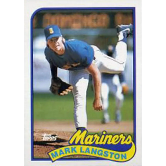 1989 Topps #355 Mark Langston NM-MT Seattle Mariners Baseball Card Image 1