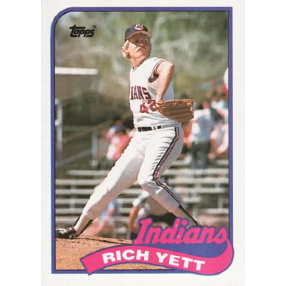 1989 Topps #363 Rich Yett NM-MT Cleveland Indians Baseball Card Image 1