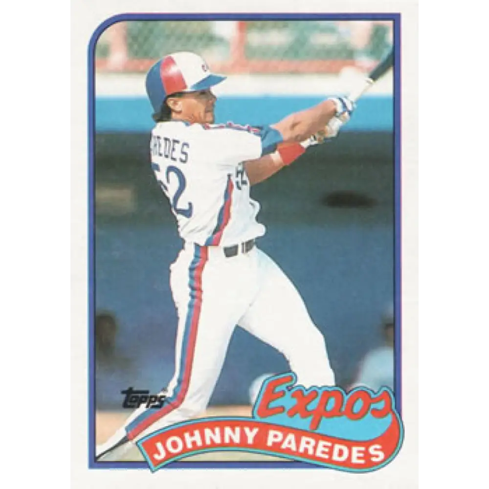 1989 Topps #367 Johnny Paredes NM-MT RC Rookie Montreal Expos Baseball Card Image 1