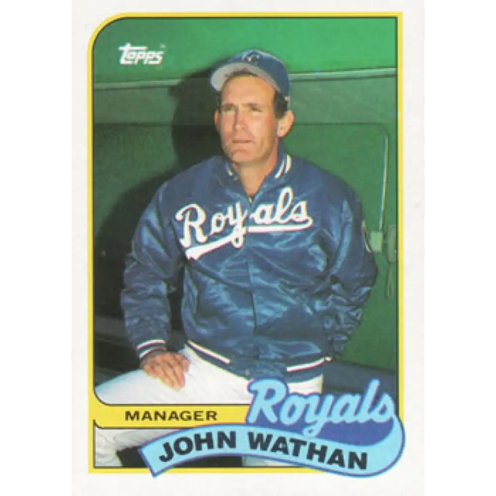 1989 Topps #374 John Wathan MG NM-MT Kansas City Royals Baseball Card Image 1