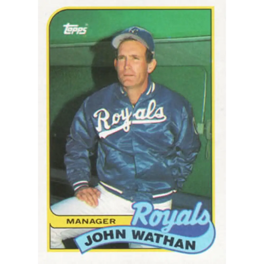 1989 Topps #374 John Wathan MG NM-MT Kansas City Royals Baseball Card Image 1