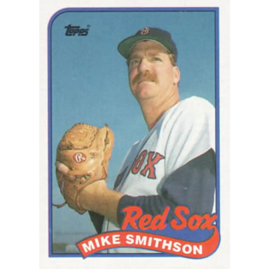 1989 Topps #377 Mike Smithson NM-MT Boston Red Sox Baseball Card Image 1