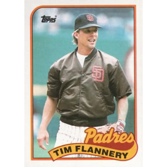1989 Topps #379 Tim Flannery NM-MT San Diego Padres Baseball Card Image 1
