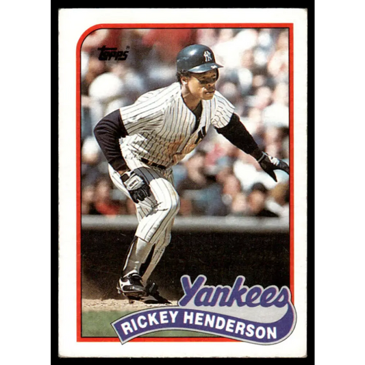 1989 Topps #380 Rickey Henderson VG/EX New York Yankees Baseball Card Image 1
